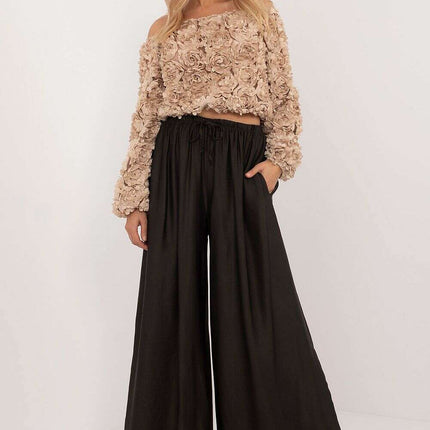 Black Silk Blend Women Trousers Model 201601 Everyday