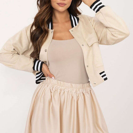 Beige Short Skirt Model 201776 Mini Bomber Style Chic