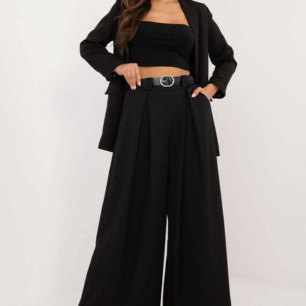 Beige Wide Leg Trousers Model 201862 For Work And Formal