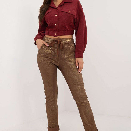 Women Trousers Model 201865 Beige Viscose Blend Fabric