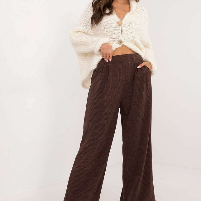 Women Trousers Model 201870 Ribbed Comfort Fit Polyester