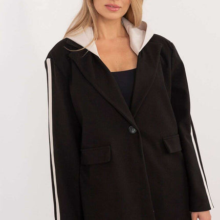 Black Sports Jacket With Detachable Hood All Seasons