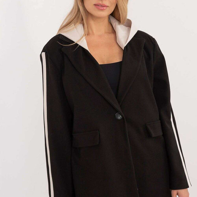 Black Sports Jacket With Detachable Hood All Seasons