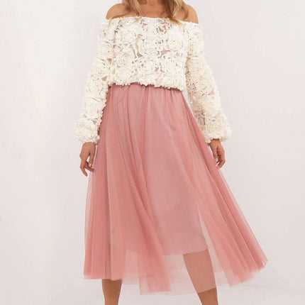 Black Midi Flared Tulle Skirt Model 201596 Polyester