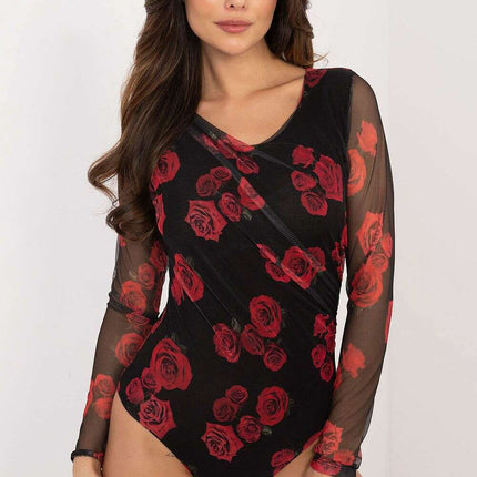 Shapewear Body Model 202426 Long Sleeve Red Bodysuit