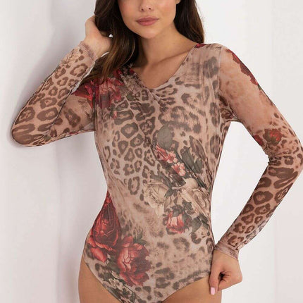 Shapewear Body Model 202426 Long Sleeve Red Bodysuit