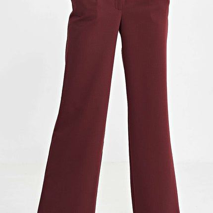 Brown Womens Relaxed Fit Trousers Wide Leg Casual Pants