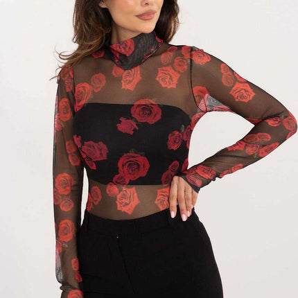 Red Mesh Blouse Model 202393 Elegant Womens Top Chic