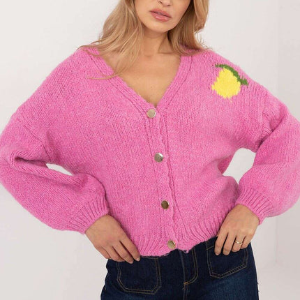 Beige Cardigan 200478 Womens Back Print Casual Knit