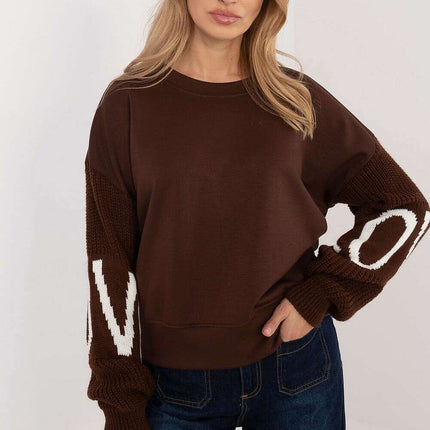 Beige Sweatshirt Model 202844 For Women Casual Wear
