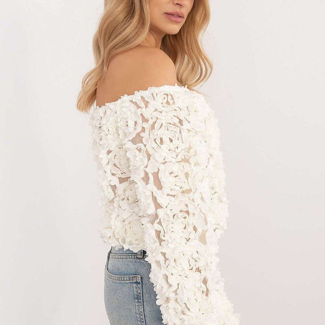 Beige Short Length Blouse 202919 Elegant Party Wear