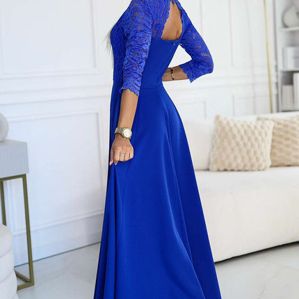 Chic Black Lace Evening Gown by Numoco