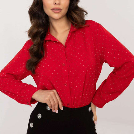 Long Sleeve Shirt Model 203310 With Rhinestone Embellishment