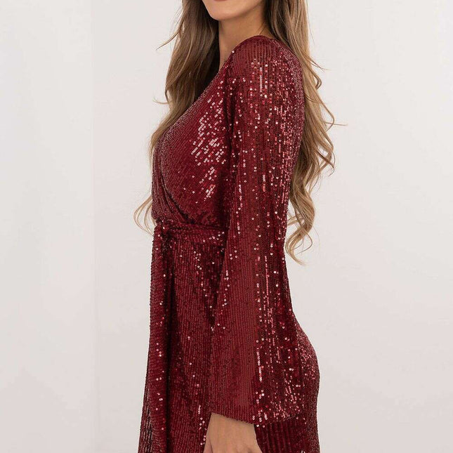 Red Flared Short Dress For Parties And Formal Events