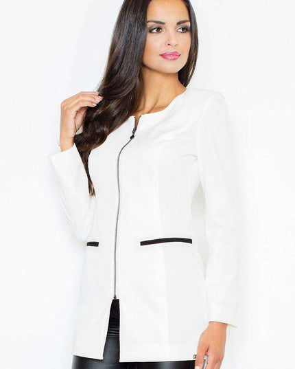 Elegant Knit Zip-Up Jacket for Fashion-Forward Women