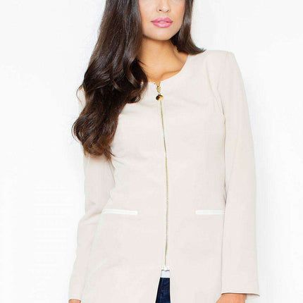 Chic Fitted Knit Jacket with Stylish Zipper Accents