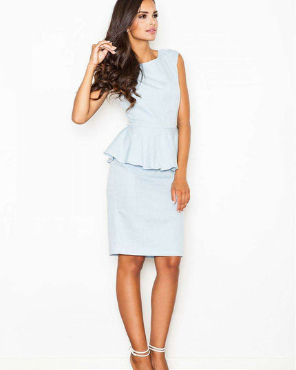 Timeless Grace: Chic Midi Pencil Dress with Short Sleeves