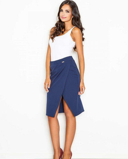 Sleek Cotton Midi Skirt with Flattering Side Slit - A Perfect Union of Fashion and Comfort
