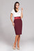 Elegant Satin-Belted Pencil Skirt with Zipper Detail