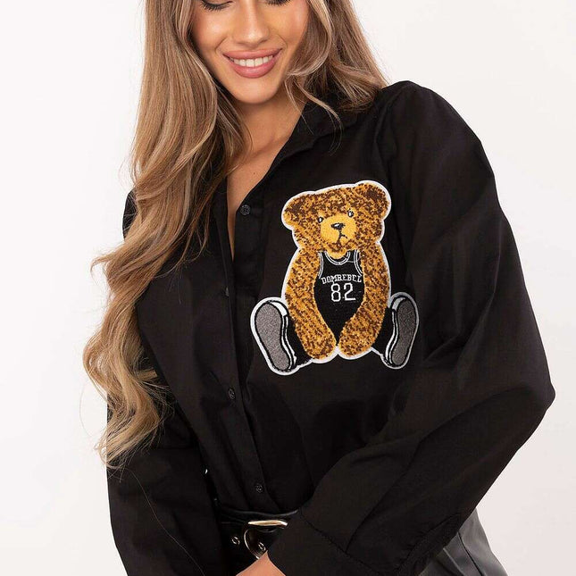 Long Sleeve Shirt Model 203935 Casual Womens Black Fit