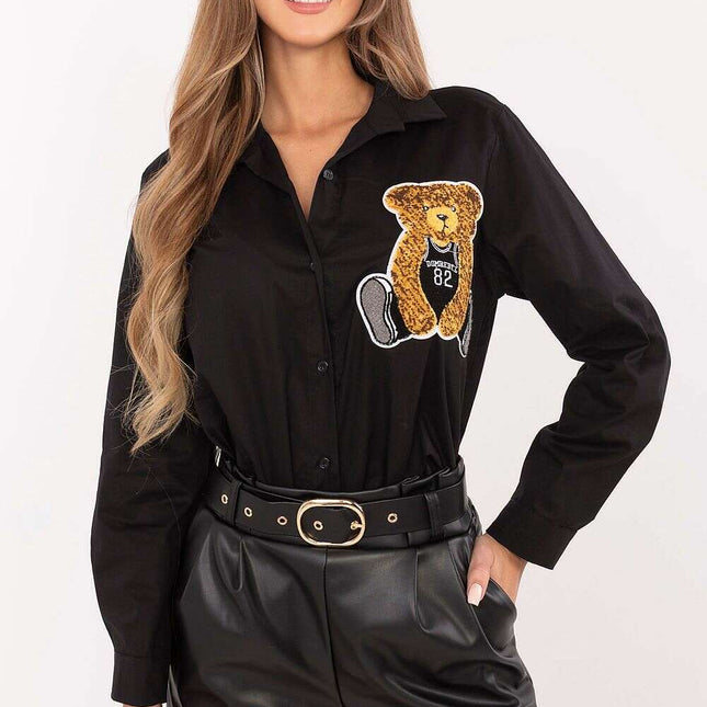 Long Sleeve Shirt Model 203935 Casual Womens Black Fit