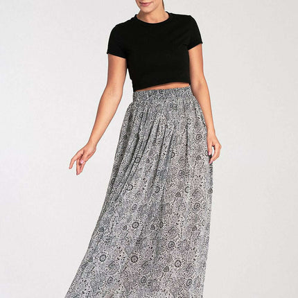 Sophisticated Ruched Mesh Maxi Skirt