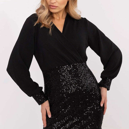 Elegant Short Dress Model 204354 Black For Formal Occasions