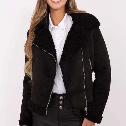 Womens Ramones Style Jacket 204391 Faux Sheepskin Insulated