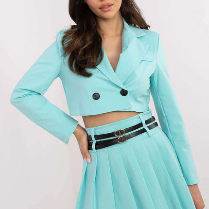 Black Pleated Mini Skirt Model 206340 Cotton Blend Casual