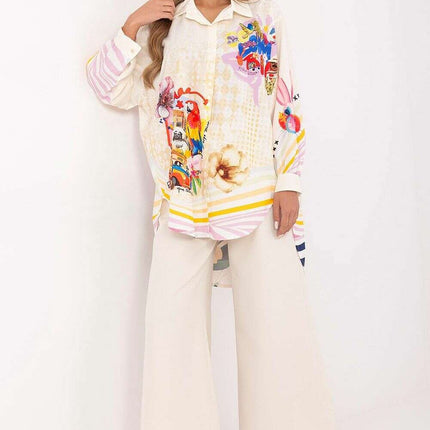 Pink Womens Long Sleeve Oversize Shirt Model 206734