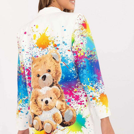 Italy Moda Floral Print Jacket For Women Casual Chic