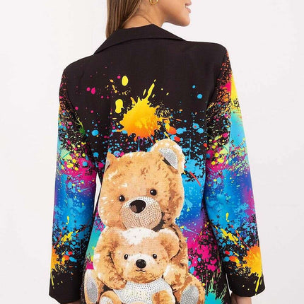 Italy Moda Floral Print Jacket For Women Casual Chic