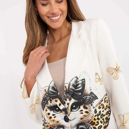 Italy Moda Floral Print Jacket For Women Casual Chic