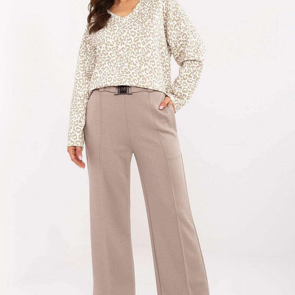 Beige High Waist Tracksuit Trousers Model 206945 Women