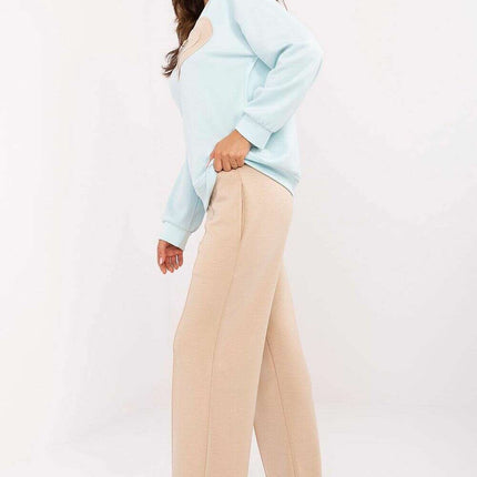 Beige High Waist Tracksuit Trousers Model 206945 Women