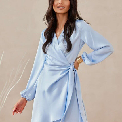 Satin Multi-Way Cocktail Dress with Waist Tie - Chic and Adaptable