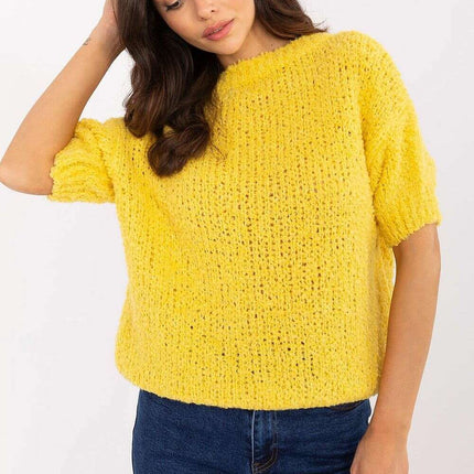 Pink Short Sleeve Sweater Model 206942 Acrylic Blend