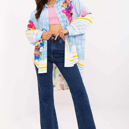 Pink Womens Long Sleeve Oversize Shirt Model 206734