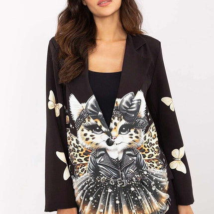 Italy Moda Floral Print Jacket For Women Casual Chic