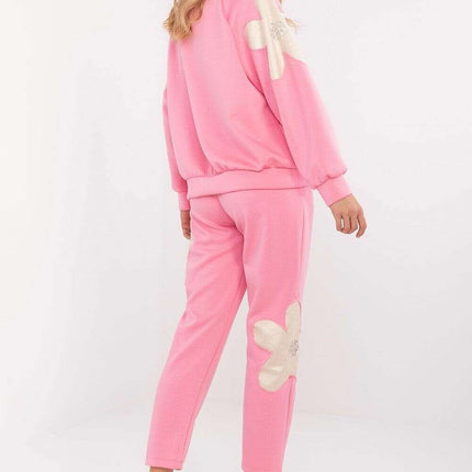 Womens Tracksuit Set 208147 Viscose Cotton Blend Beige