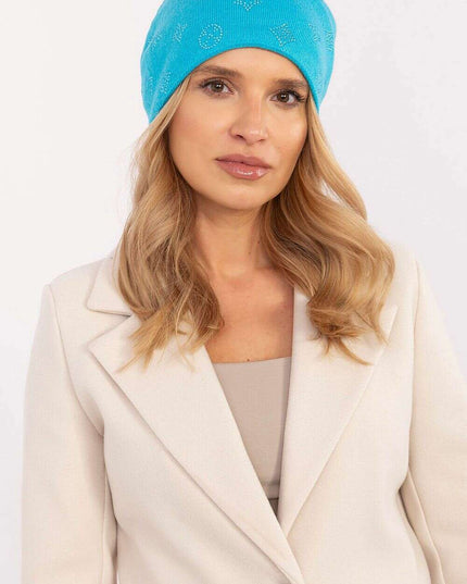Glamorous Rhinestone-Embellished Cashmere Winter Beanie Hat