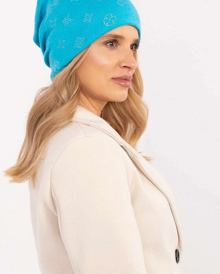 Glamorous Rhinestone-Embellished Cashmere Winter Beanie Hat