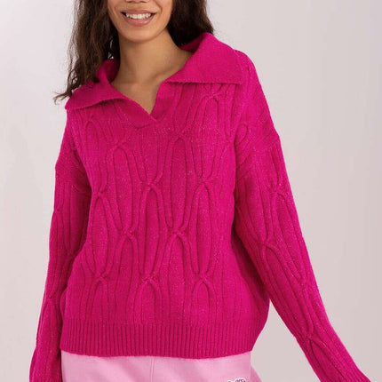 Elegant Variegated Acrylic Jumper with Textured Detail