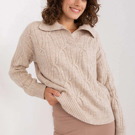 Elegant Variegated Acrylic Jumper with Textured Detail