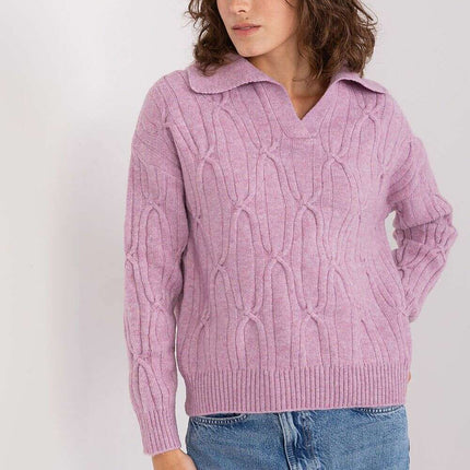 Elegant Variegated Acrylic Jumper with Textured Detail
