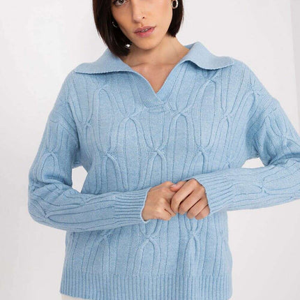 Elegant Variegated Acrylic Jumper with Textured Detail