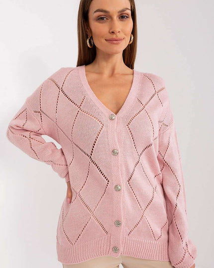 Black Womens Cardigan 208629 Lace Pattern Wool Blend