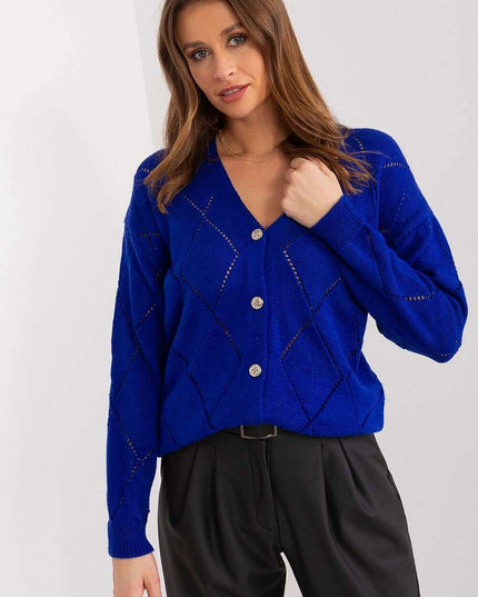 Black Womens Cardigan 208629 Lace Pattern Wool Blend