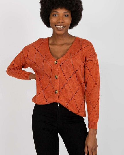 Black Womens Cardigan 208629 Lace Pattern Wool Blend