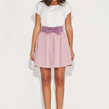 Elegant Bow-Accented Flared Mini Skirt